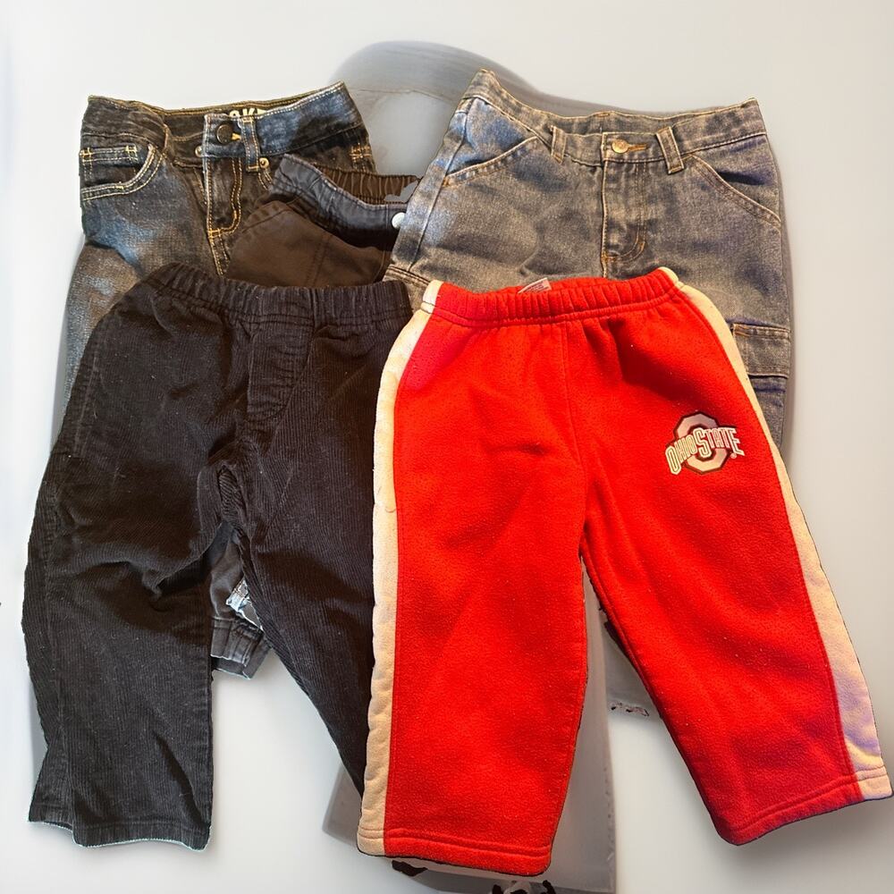 Lot Of 5 Baby To Toddler Pants Jeans Joggers And Corduroy 18 Months To 2T